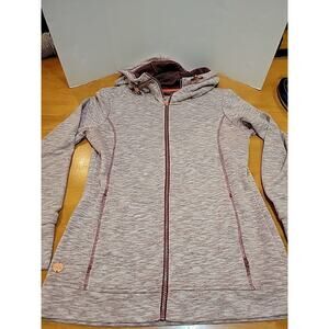 Regatta Great Outdoors Full Zip Hoodie Burgundy Cream Ladies M Hi-Neck